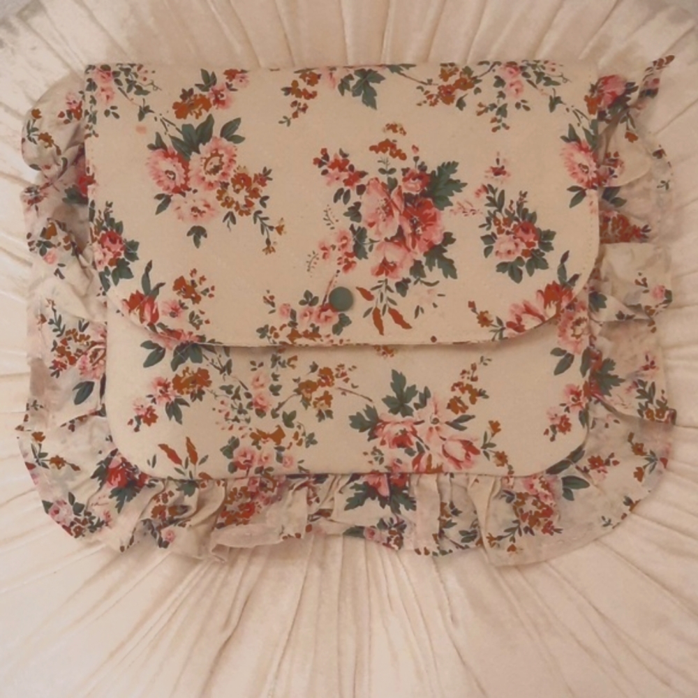 Sezane Froufrou Pouch Vintage Floral Bag
